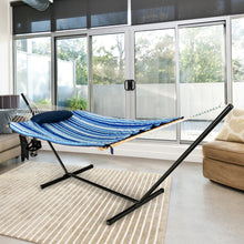 Load image into Gallery viewer, Gymax Swing Hammock Chair Set Hanging Bed w/ Heavy-Duty Steel Stand Cup Holder
