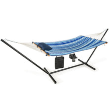 Load image into Gallery viewer, Gymax Swing Hammock Chair Set Hanging Bed w/ Heavy-Duty Steel Stand Cup Holder