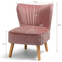 Load image into Gallery viewer, Gymax 3pcs Accent Chair & End Table Set 2pcs Armless Velvet Sofa & Round Table