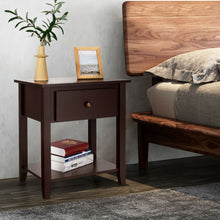 Load image into Gallery viewer, Gymax 2PCS Nightstand Sofa End Side Table W/ Storage Drawer Bottom Shelf Espresso