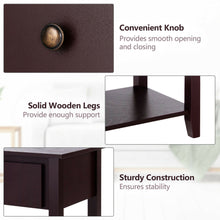 Load image into Gallery viewer, Gymax 2PCS Nightstand Sofa End Side Table W/ Storage Drawer Bottom Shelf Espresso