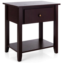 Load image into Gallery viewer, Gymax 2PCS Nightstand Sofa End Side Table W/ Storage Drawer Bottom Shelf Espresso