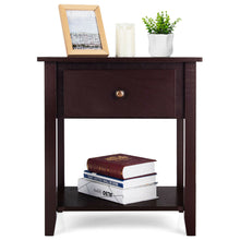 Load image into Gallery viewer, Gymax 2PCS Nightstand Sofa End Side Table W/ Storage Drawer Bottom Shelf Espresso