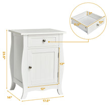 Load image into Gallery viewer, Gymax Accent End Table with Drawer Storage Cabinet Wooden Nightstand White