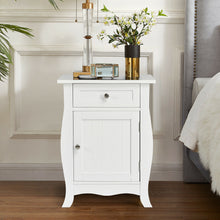 Load image into Gallery viewer, Gymax Accent End Table with Drawer Storage Cabinet Wooden Nightstand White