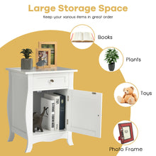 Load image into Gallery viewer, Gymax Accent End Table with Drawer Storage Cabinet Wooden Nightstand White