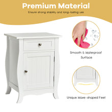 Load image into Gallery viewer, Gymax Accent End Table with Drawer Storage Cabinet Wooden Nightstand White