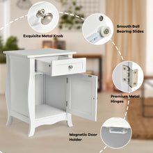 Load image into Gallery viewer, Gymax Accent End Table with Drawer Storage Cabinet Wooden Nightstand White