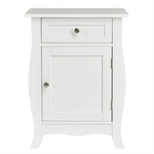 Load image into Gallery viewer, Gymax Accent End Table with Drawer Storage Cabinet Wooden Nightstand White