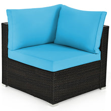 Load image into Gallery viewer, Gymax 6PCS Rattan Outdoor Sectional Sofa Set Patio Furniture Set w/ Turquoise Cushions