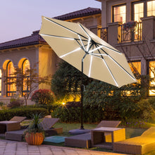 Load image into Gallery viewer, Gymax 9 ft Patio Table Market Umbrella Garden Outdoor w/ 16 Solar LED Lights