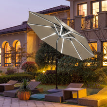 Load image into Gallery viewer, Gymax 9 ft Patio Table Market Umbrella Garden Outdoor w/ 16 Solar LED Lights