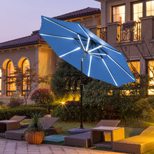 Load image into Gallery viewer, Gymax 9 ft Patio Table Market Umbrella Garden Outdoor w/ 16 Solar LED Lights