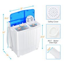 Load image into Gallery viewer, Gymax 13LBS Portable Compact Mini Twin Tub Washing Machine Drain Pump Spinner