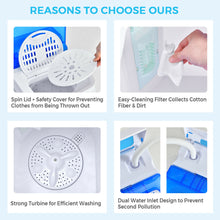 Load image into Gallery viewer, Gymax 13LBS Portable Compact Mini Twin Tub Washing Machine Drain Pump Spinner