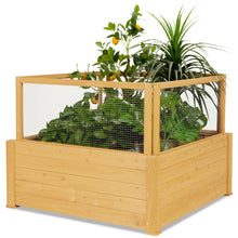 Load image into Gallery viewer, Gymax Raised Garden Bed Guard Fence Wooden Garden Box with 9 Grids & Critter