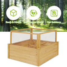 Load image into Gallery viewer, Gymax Raised Garden Bed Guard Fence Wooden Garden Box with 9 Grids & Critter