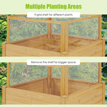 Load image into Gallery viewer, Gymax Raised Garden Bed Guard Fence Wooden Garden Box with 9 Grids & Critter