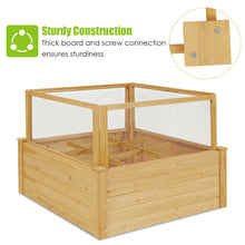 Load image into Gallery viewer, Gymax Raised Garden Bed Guard Fence Wooden Garden Box with 9 Grids & Critter