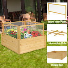 Load image into Gallery viewer, Gymax Raised Garden Bed Guard Fence Wooden Garden Box with 9 Grids & Critter