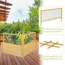 Load image into Gallery viewer, Gymax Raised Garden Bed Guard Fence Wooden Garden Box with 9 Grids & Critter