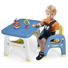 Load image into Gallery viewer, Gymax Kids Dinosaur Table and Chair Set Activity Study Desk w/ Building Blocks
