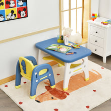 Load image into Gallery viewer, Gymax Kids Dinosaur Table and Chair Set Activity Study Desk w/ Building Blocks