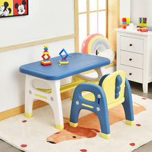 Load image into Gallery viewer, Gymax Kids Dinosaur Table and Chair Set Activity Study Desk w/ Building Blocks