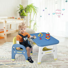 Load image into Gallery viewer, Gymax Kids Dinosaur Table and Chair Set Activity Study Desk w/ Building Blocks