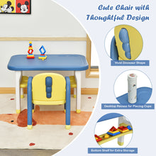 Load image into Gallery viewer, Gymax Kids Dinosaur Table and Chair Set Activity Study Desk w/ Building Blocks