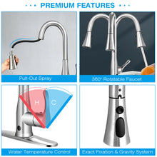 Load image into Gallery viewer, Gymax Touchless Kitchen Faucet 360?? Swivel Single Handle Sensor 3 Mode Sprayer