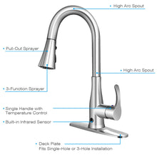 Load image into Gallery viewer, Gymax Touchless Kitchen Faucet 360?? Swivel Single Handle Sensor 3 Mode Sprayer
