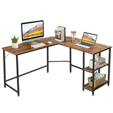 Load image into Gallery viewer, Gymax L Shaped Corner Computer Desk Home Office Workstation w/ Storage Shelves
