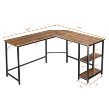 Load image into Gallery viewer, Gymax L Shaped Corner Computer Desk Home Office Workstation w/ Storage Shelves