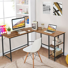 Load image into Gallery viewer, Gymax L Shaped Corner Computer Desk Home Office Workstation w/ Storage Shelves