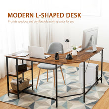 Load image into Gallery viewer, Gymax L Shaped Corner Computer Desk Home Office Workstation w/ Storage Shelves