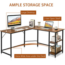 Load image into Gallery viewer, Gymax L Shaped Corner Computer Desk Home Office Workstation w/ Storage Shelves
