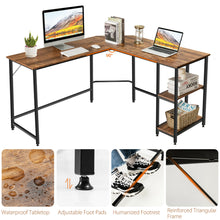Load image into Gallery viewer, Gymax L Shaped Corner Computer Desk Home Office Workstation w/ Storage Shelves