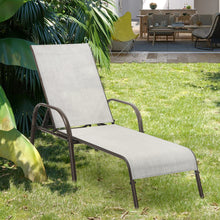 Load image into Gallery viewer, Gymax Adjustable Chaise Lounge Chair Recliner Patio Yard Outdoor w/ Armrest Grey