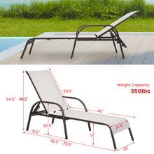 Load image into Gallery viewer, Gymax Adjustable Chaise Lounge Chair Recliner Patio Yard Outdoor w/ Armrest Grey
