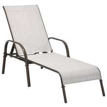 Load image into Gallery viewer, Gymax Adjustable Chaise Lounge Chair Recliner Patio Yard Outdoor w/ Armrest Grey