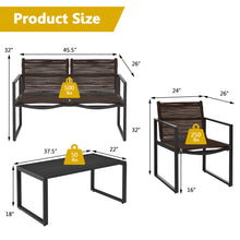 Load image into Gallery viewer, Gymax 4PCS Patio Conversation Furniture Set Yard Garden Outdoor w/ Coffee Table