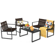 Load image into Gallery viewer, Gymax 4PCS Patio Conversation Furniture Set Yard Garden Outdoor w/ Coffee Table