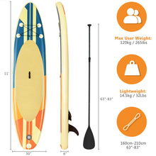 Load image into Gallery viewer, Gymax 11ft Inflatable Stand-Up Paddle Board Non-Slip Deck Surfboard w/ Hand Pump