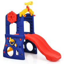 Load image into Gallery viewer, Gymax 6-in-1 Freestanding Kids Slide w/ Basketball Hoop Play Climber Slide Set