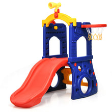 Load image into Gallery viewer, Gymax 6-in-1 Freestanding Kids Slide w/ Basketball Hoop Play Climber Slide Set