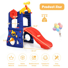 Load image into Gallery viewer, Gymax 6-in-1 Freestanding Kids Slide w/ Basketball Hoop Play Climber Slide Set