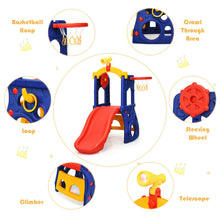 Load image into Gallery viewer, Gymax 6-in-1 Freestanding Kids Slide w/ Basketball Hoop Play Climber Slide Set