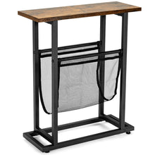 Load image into Gallery viewer, Gymax Industrial End Side Table Mesh Magazine Holder Nightstand Rustic Brown