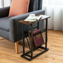 Load image into Gallery viewer, Gymax Industrial End Side Table Mesh Magazine Holder Nightstand Rustic Brown